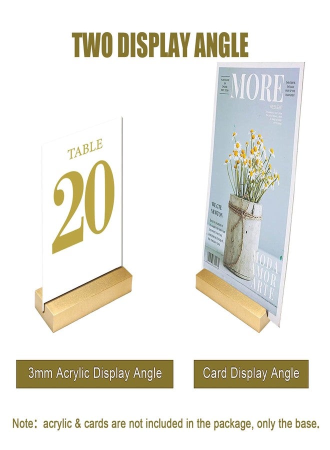CUNGLIN Gold Table Number Place Card Holders Wood 4 Pack, Display Stands Holder for Acrylic Sign Holder Base Wedding Card Party Display Paper Pictures Clip Price Board Photos Memos Menus Labels Stand Frames - Image 4