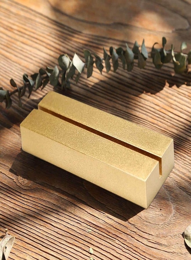 CUNGLIN Gold Table Number Place Card Holders Wood 4 Pack, Display Stands Holder for Acrylic Sign Holder Base Wedding Card Party Display Paper Pictures Clip Price Board Photos Memos Menus Labels Stand Frames - Image 3