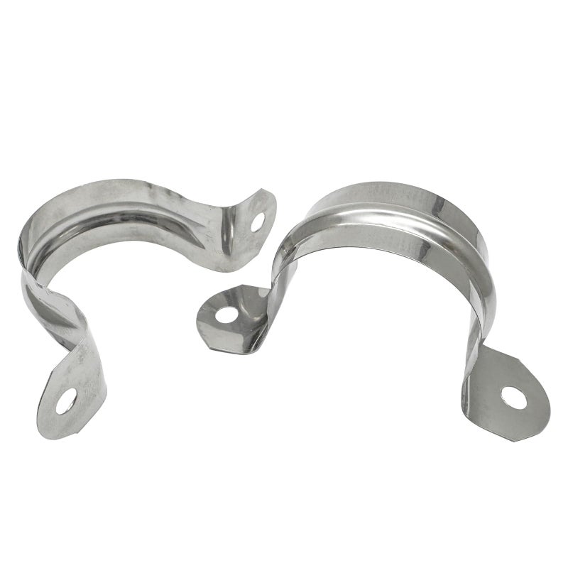 15inch Two Hole Strap U Bracket Stainless Steel Tube Strap Tension Clip Assortment Kit Heavy Duty Rigid Pipe Strap Clamp For The Inner Diameter of Water Pipe is 15inch 20Pcs50mm