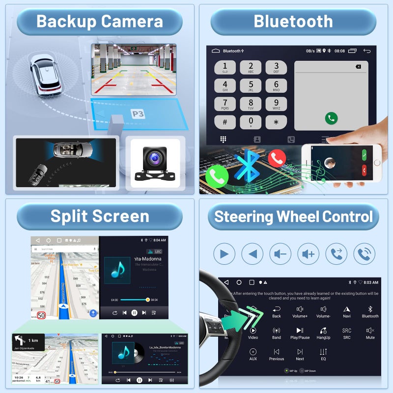 EKAT [2G+64G] Radio for Mercedes Benz W164 X164 ML350 ML500 ML280 GL320 GL350 GL450 2005-2011 GL ML Class, Android 9 inch Touch Screen Car Stereo, Carplay/Android Auto/EQ Audio/1080P/SWC/Bluetooth - Image 5