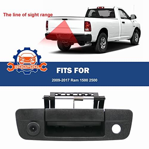 Goopool Tailgate Handle Backup Camera Rear View Compatible with 2009-2017 Dodge Ram 1500 2500 3500（RCA Connector） - Image 4