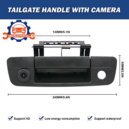 Goopool Tailgate Handle Backup Camera Rear View Compatible with 2009-2017 Dodge Ram 1500 2500 3500（RCA Connector） - Image 3