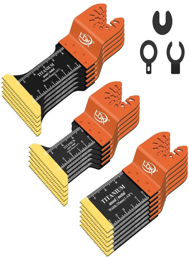 LDK 16pc Titanium Oscillating Tool Blades, Professional Universal Multitool Blades for Wood Plastics Metal Nails Bolts, Quick Release Multi Tool Blades Kits Fit Dewalt Bosch Makita Worx Milwaukee - Image 1