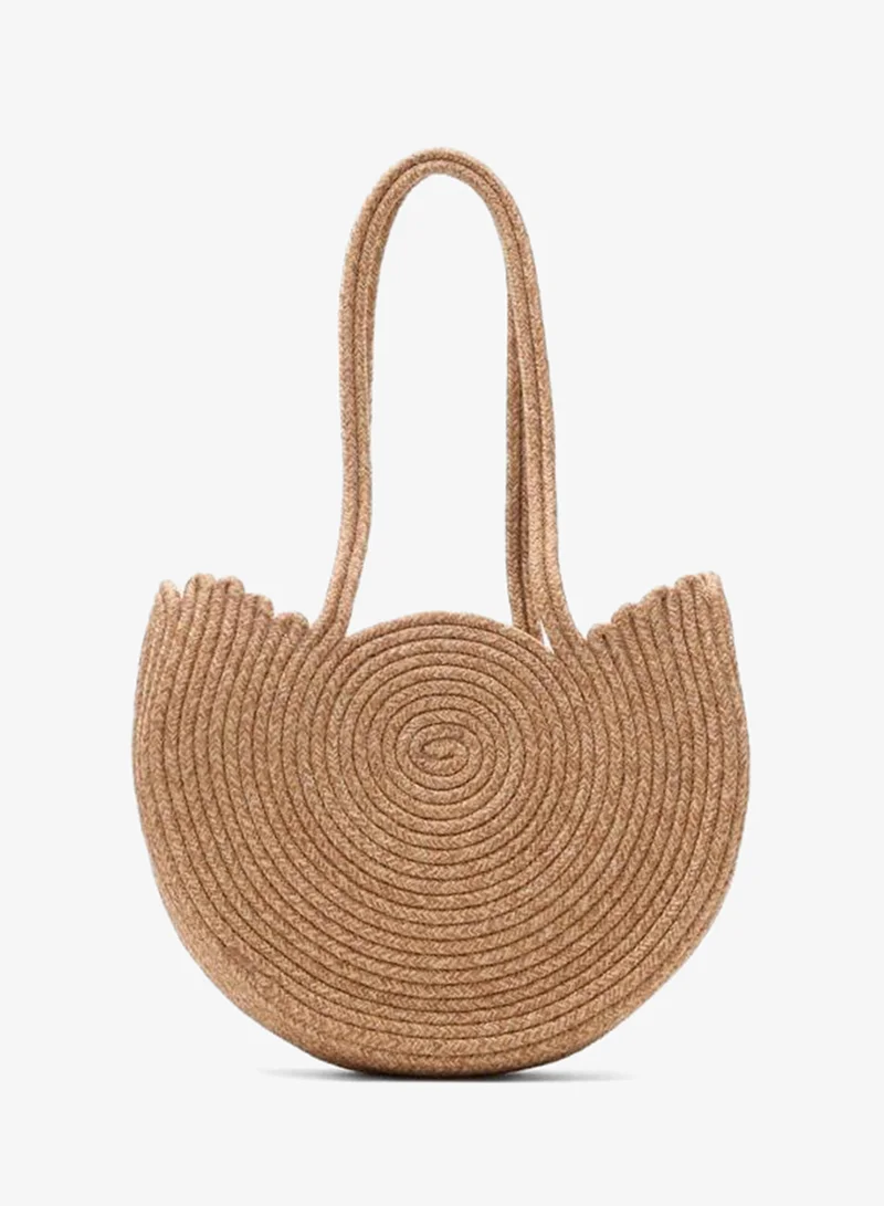 Gusta Medium Woven Shoulder Bag (Vizon).