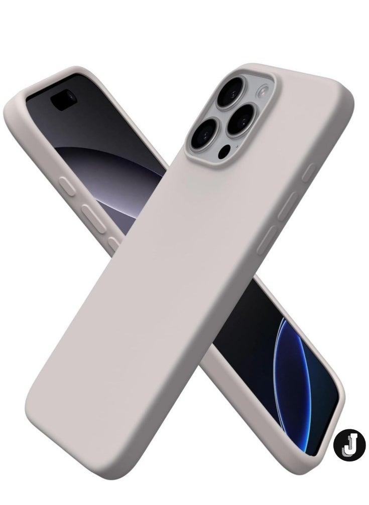 JAJEEK "New Soft Liquid Silicone Gel Case for iPhone 16 Pro Max – Full Body Shockproof Protection, Matte Finish & Soft Microfiber Lining (Grey)" - Image 1