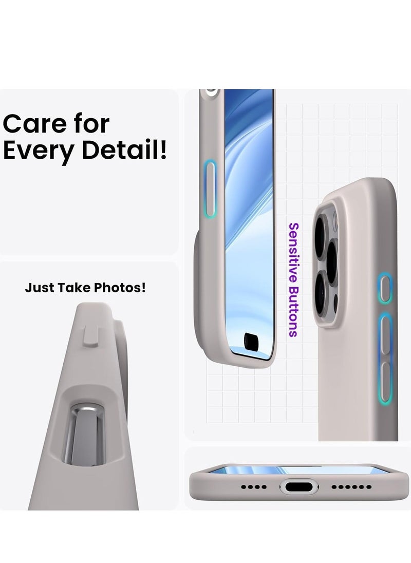 JAJEEK "New Soft Liquid Silicone Gel Case for iPhone 16 Pro Max – Full Body Shockproof Protection, Matte Finish & Soft Microfiber Lining (Grey)" - Image 4