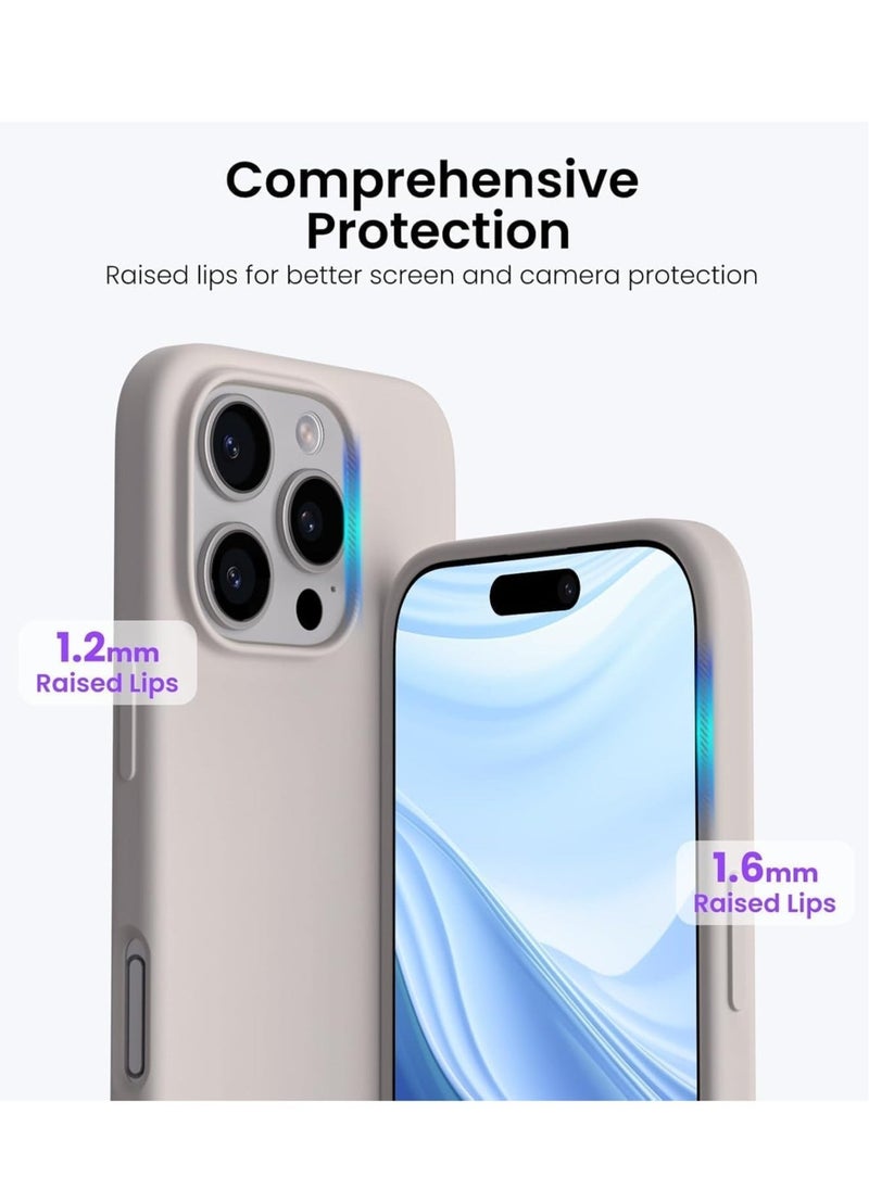 JAJEEK "New Soft Liquid Silicone Gel Case for iPhone 16 Pro Max – Full Body Shockproof Protection, Matte Finish & Soft Microfiber Lining (Grey)" - Image 5
