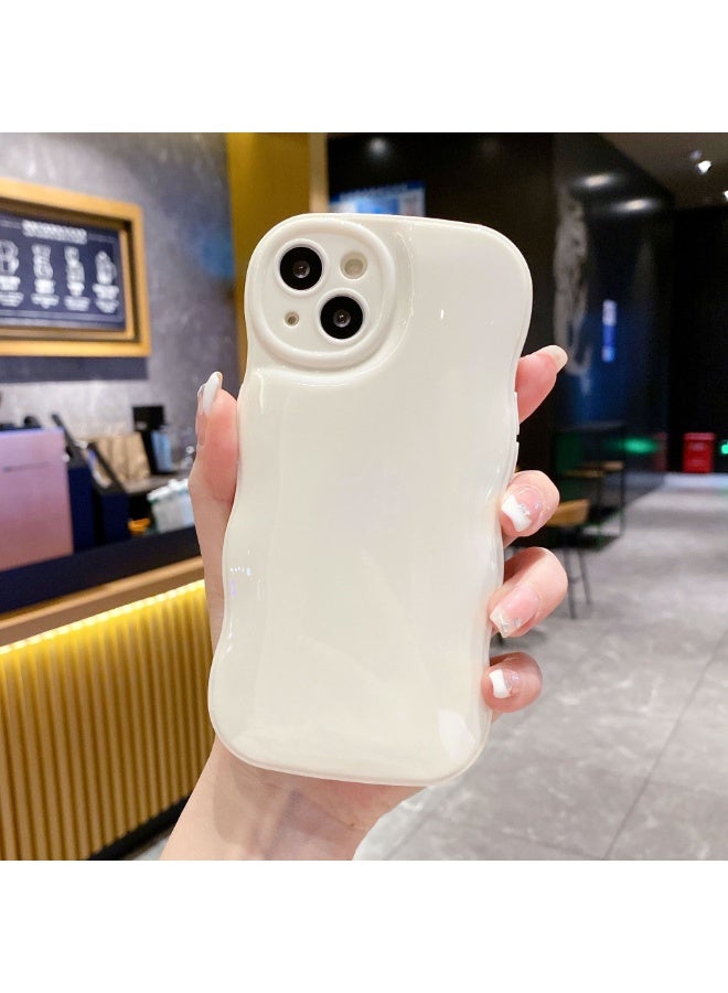 NIBEMINENT Wave Air Cushion Protective TPU Case Cover For iPhone 16 Plus, Ivory White