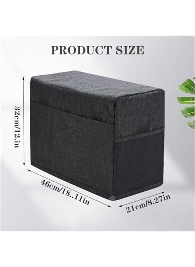 غطاء غبار قابل للطي لماكينة الخياطة مع جيوب تخزين، غطاء حما عالمي لماكينة الخياطة متوافق مع معظم الأجهزة (أسود) - Image 5