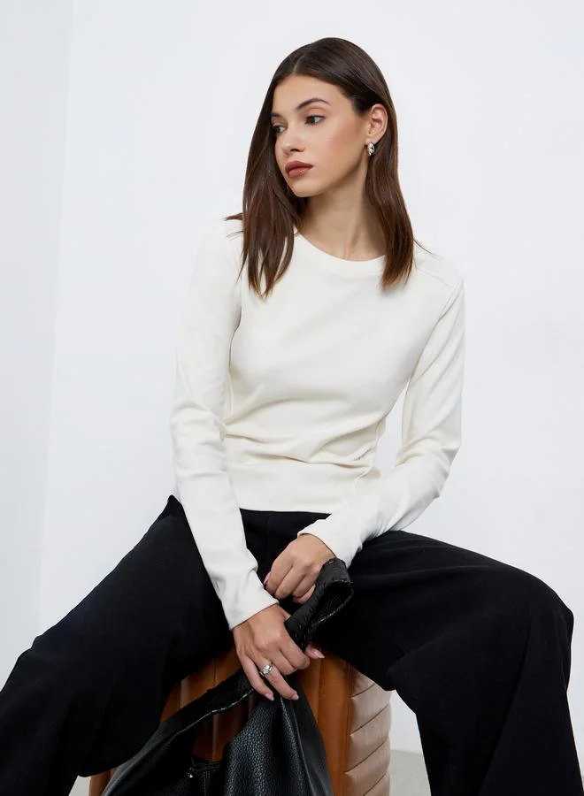 Take Two Take Two Women Beige Knit Long Sleeve Top