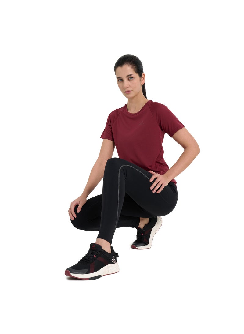 Demix Women's Fitness T-shirt Wine, Demix, MOVI-tex Moisture-Wicking Fabric, Raglan Sleeves, Perfect Fit for Comfortable Workouts - Image 4