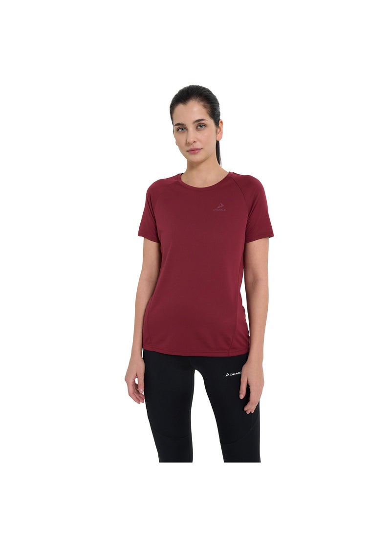 Demix Women's Fitness T-shirt Wine, Demix, MOVI-tex Moisture-Wicking Fabric, Raglan Sleeves, Perfect Fit for Comfortable Workouts - Image 2