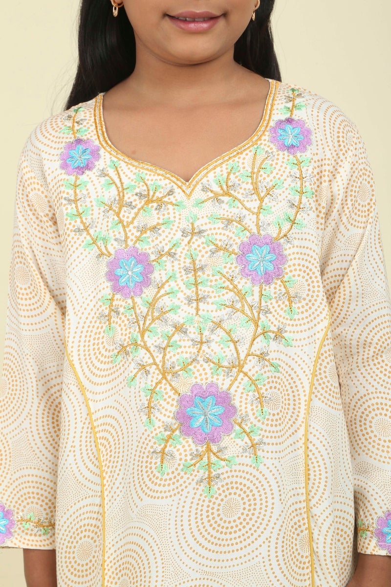 HANA & SARA Girls Long Trendy Printed Arabic Jalabiya For Girls - Image 4