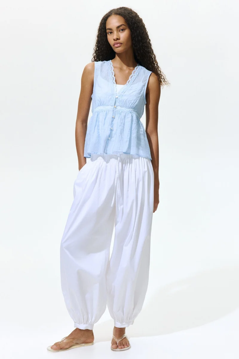 H&M Lace-trimmed peplum top