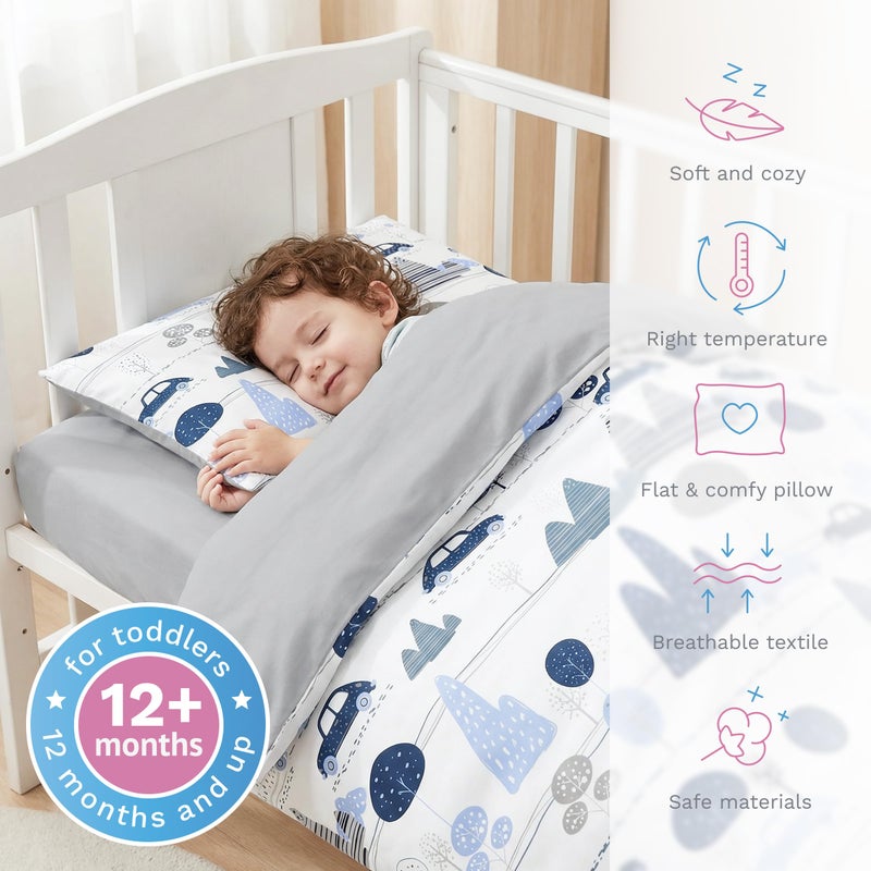 Baby Comfort 2 Piece Children Quilt Duvet & Pillow Set 80x70 cm 12M+ (Cars) - Image 2