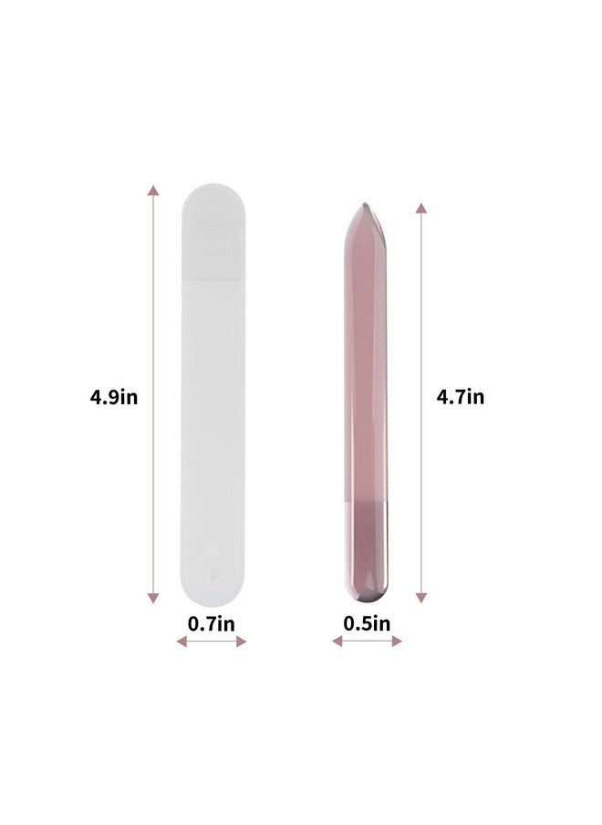 HAWATOUR HAWATOUR Nano Glass Nail File with Case, 5 Pieces Etched Surface Nail Files Professional Manicure Tool  - Image 3