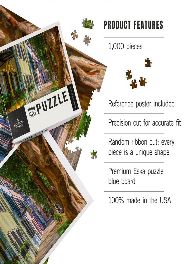 Lantern Press Charleston South Carolina Puzzle – Rainbow Row, 1000 Piece Jigsaw Puzzle for Adults, Charleston SC Landscape Puzzle, Historic Boardwalk & Coastal Scene, Made in USA by Lantern Press - Image 3