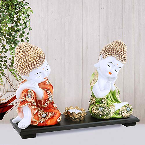 Mariner's Creation Buddha Idol for Home Decor Gautam Buddha Statue showpiece for Office and Gift Made of Resin and Marble Size- 24X1120 CM - Image 5