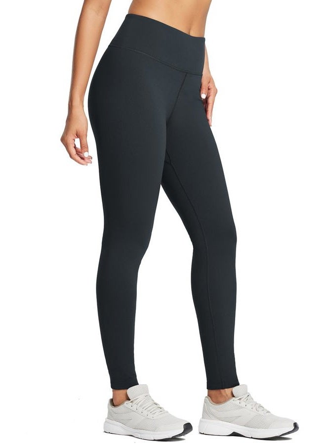 BALEAF Fleece Lined Leggings Womens Winter Water Resistant Thermal Hiking Pants Running Skiing Tights Cold Weather Gear Black XL - Image 1