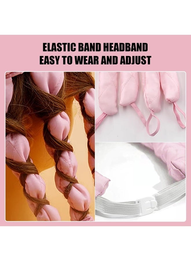 Heatless Hair Curler, Pink Adjustable No Headband Curls for Women and Girls Waves - Image 4