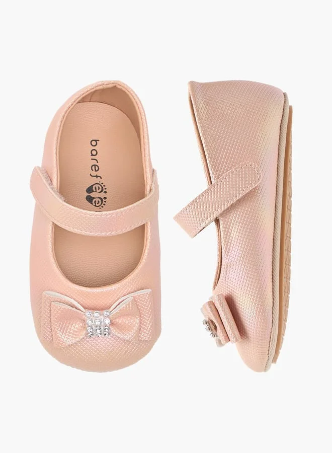 بيرفيت Girls Bow Accent Booties with Hook and Loop Closure