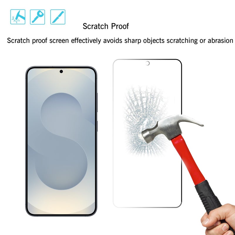 Ailun Glass Screen Protector for Galaxy S25+ / S25 Plus [6.7 Inch] 3Pack+3Pack Camera Lens Tempered Glass Fingerprint Unlock 0.25mm Anti-Scratch Case Friendly Clear-HD[Not for S25/S25 Ultra/S25 Edge] - Image 3
