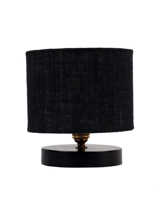 Devansh Black Jute Shade Lamp with Black Wood Base for Decoration/Office/Home/Gifting/Study for Office/Home/Gifting -(7x7x7) Inches - - Image 4