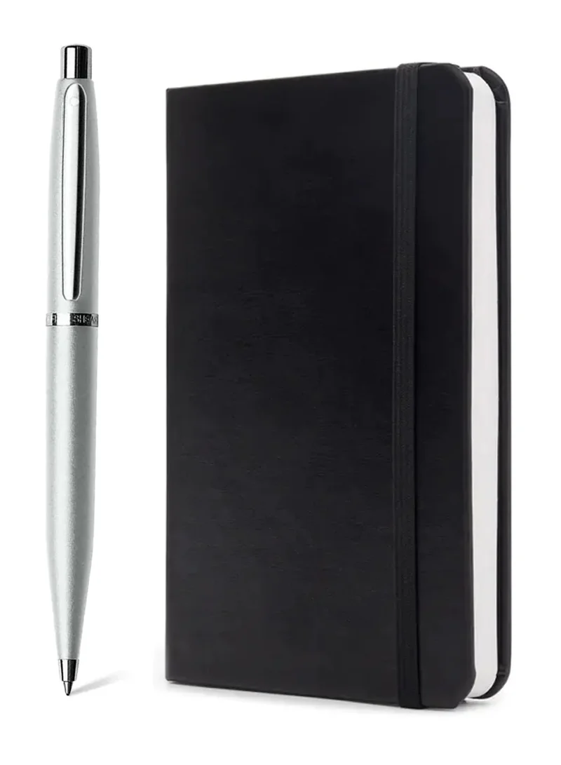 SHEAFFER Sheaffer Gift Set ft. Strobe Silver VFM Ballpoint Pen with Chrome Trims and Small Notebook