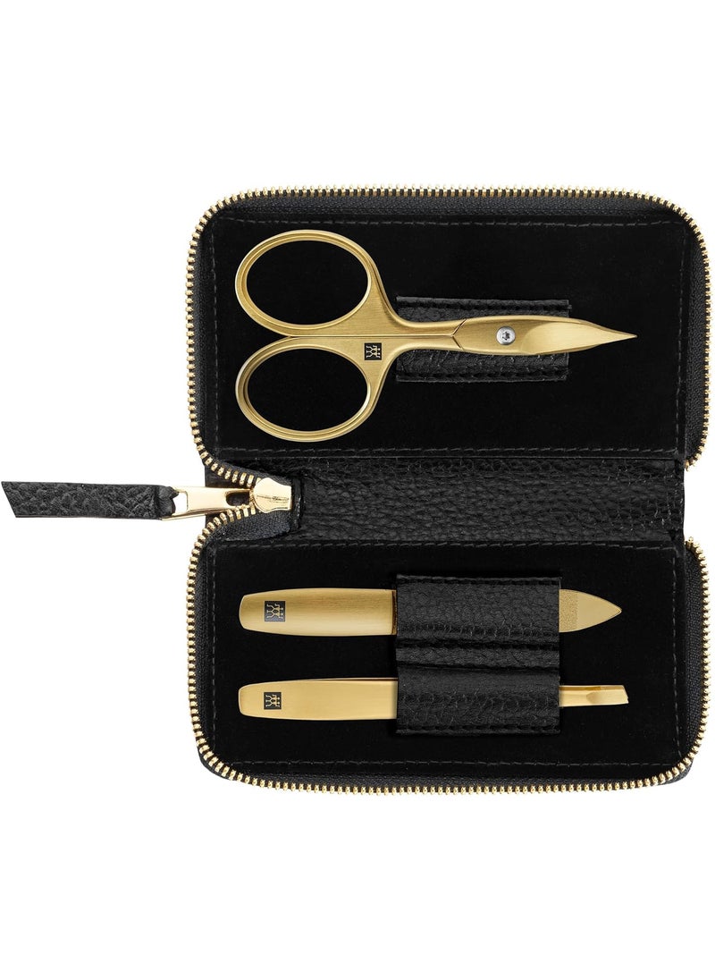 Zwilling - TWINOX Manicure Set 3-piece, Gold Edition, Care for hands and feet with nail clippers, Stainless steel, Black - Image 1