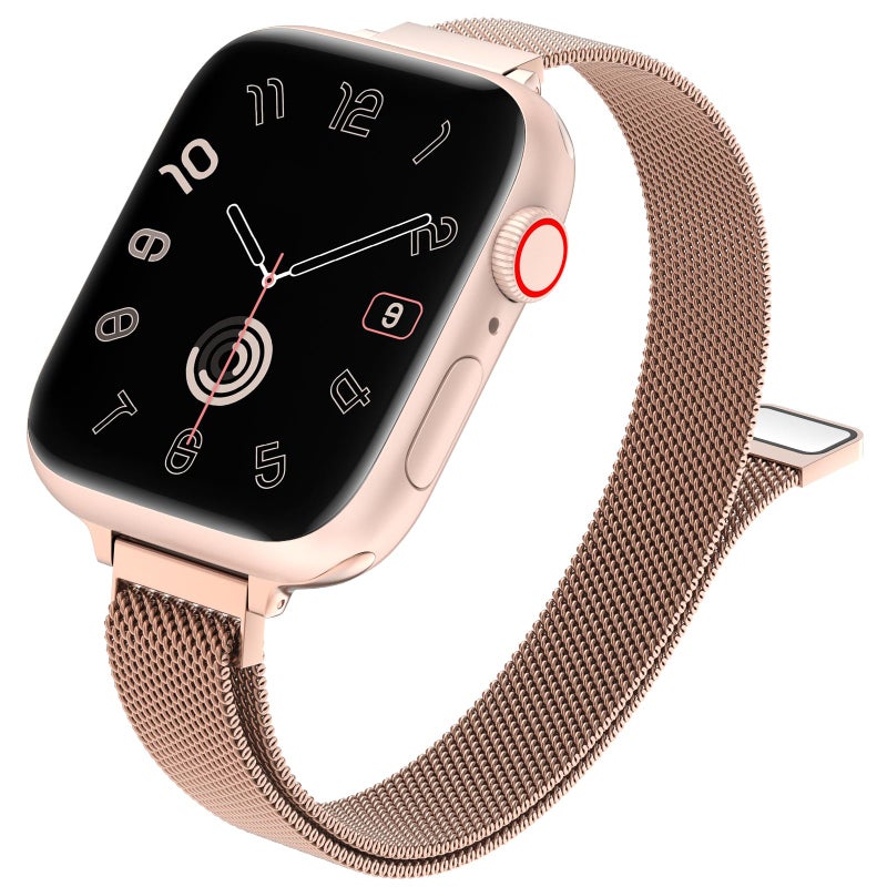MARGE PLUS Slim Milanese Loop Compatible with Apple Watch Band for women 41mm 40mm 38mm 42mm 46mm 45mm 44mm, Stainless Steel Strap work on iWatch Series 11 10 9 8 7 6 5 4 3 & SE 3 2 1 - Image 1