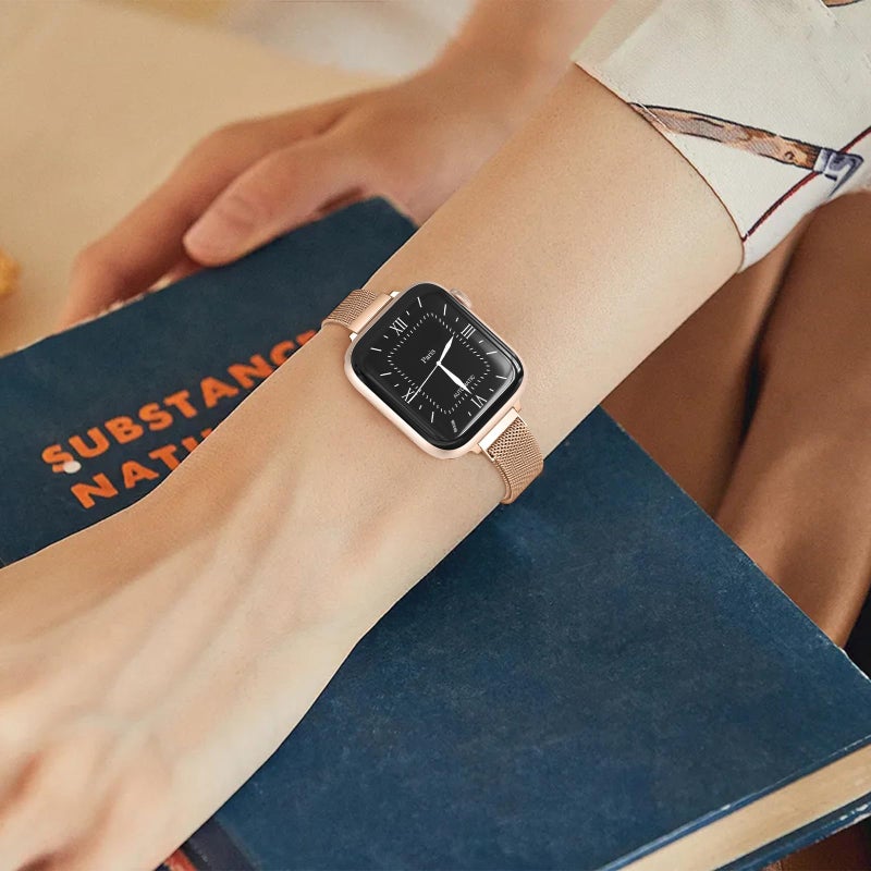 MARGE PLUS Slim Milanese Loop Compatible with Apple Watch Band for women 41mm 40mm 38mm 42mm 46mm 45mm 44mm, Stainless Steel Strap work on iWatch Series 11 10 9 8 7 6 5 4 3 & SE 3 2 1 - Image 5