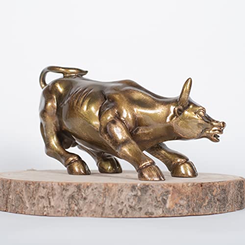 Karigaari India Wall Street Bull Replica - Resin Showpiece for Home Decor, 9 Inches, 0.8 Kg (Olive Green) - Image 4