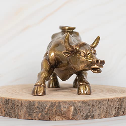 Karigaari India Wall Street Bull Replica - Resin Showpiece for Home Decor, 9 Inches, 0.8 Kg (Olive Green) - Image 5