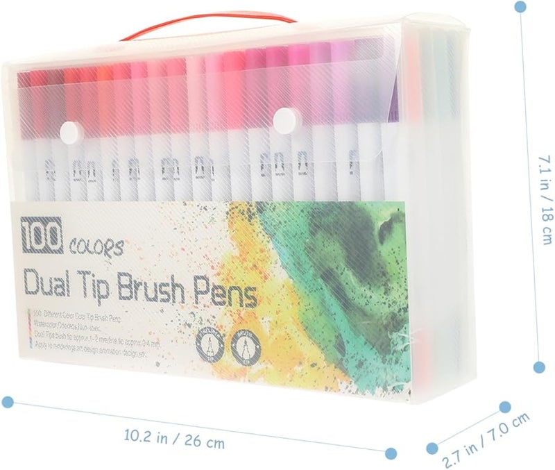 Jojofuny 100 Pcs Fine Tip Brush Markers For Coloring Books Art Supplies Painting Pens - Image 4