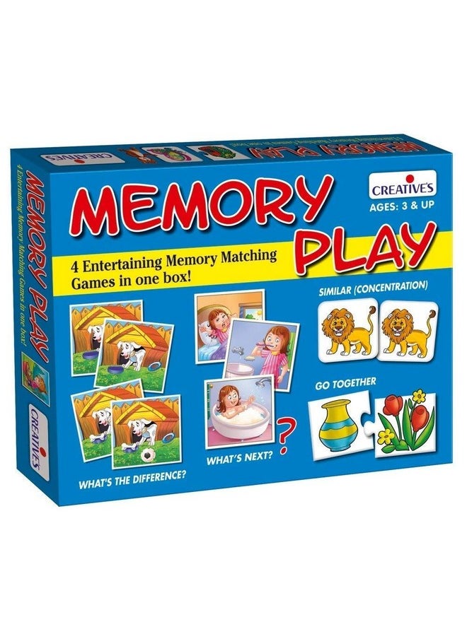 Creative's Creative's Memory Play | Self-Correcting Puzzles Game | Picture Matching Card Game| Similar,Go Together, What's Next, What's The Difference All in 1 Pack | Ages 3 & Above  - Image 1