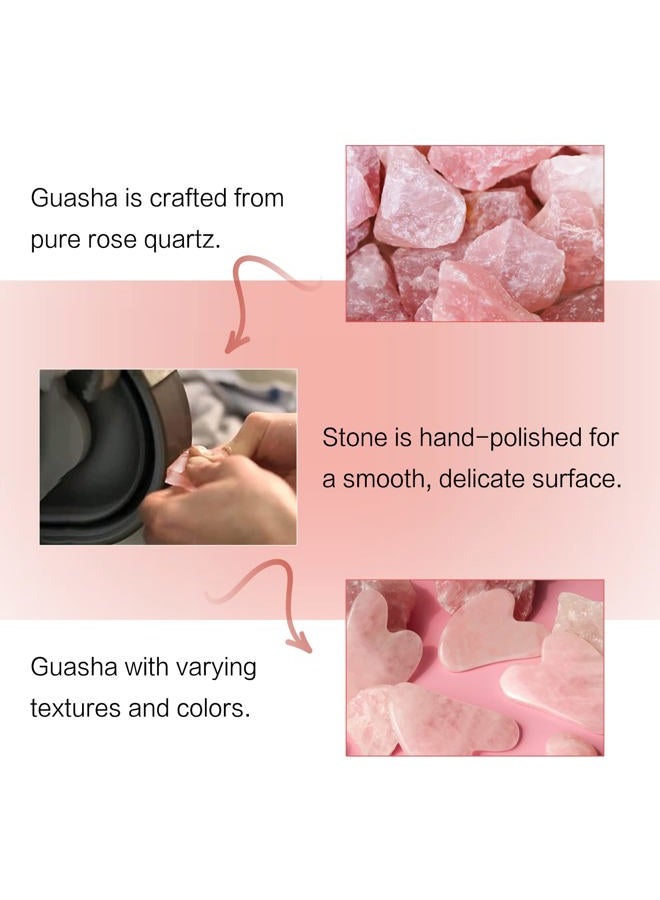 huefull Gua Sha Facial Tools for Face and Body –Spa Gifts for Women, Natural Rose Quartz Guasha Tool for Face, Relieving Tension,Self Care Gift for Women & Men - Image 2