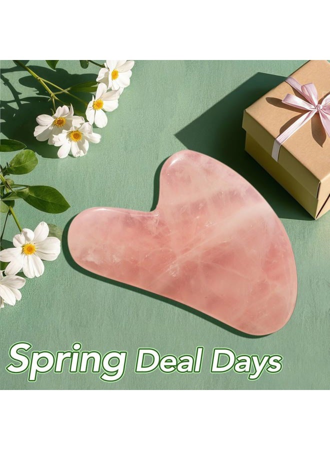 huefull Gua Sha Facial Tools for Face and Body –Spa Gifts for Women, Natural Rose Quartz Guasha Tool for Face, Relieving Tension,Self Care Gift for Women & Men - Image 3
