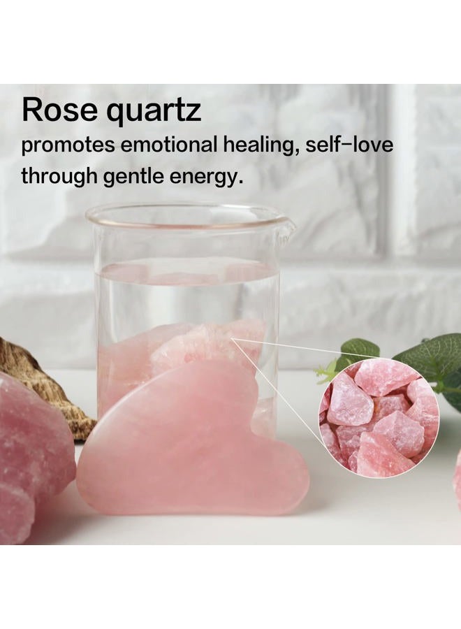 huefull Gua Sha Facial Tools for Face and Body –Spa Gifts for Women, Natural Rose Quartz Guasha Tool for Face, Relieving Tension,Self Care Gift for Women & Men - Image 5