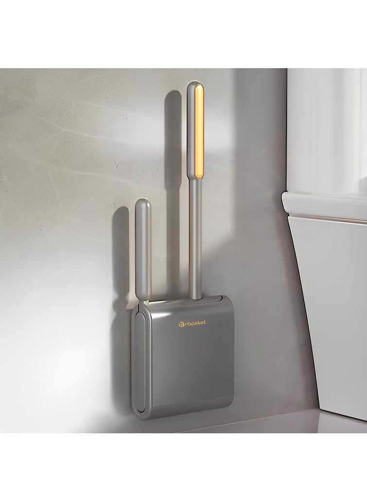EETU Toilet Brush Set,Wall Mounted Toilet Bowl Brush And Holder,Compact Size Toilet Brushes For Bathroom With Holder And 2 Brush,Small Size Toilet Cleaner Scrubber For Bathroom - Image 1