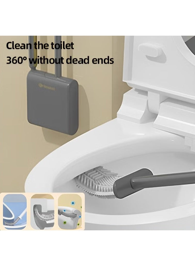 EETU Toilet Brush Set,Wall Mounted Toilet Bowl Brush And Holder,Compact Size Toilet Brushes For Bathroom With Holder And 2 Brush,Small Size Toilet Cleaner Scrubber For Bathroom - Image 4