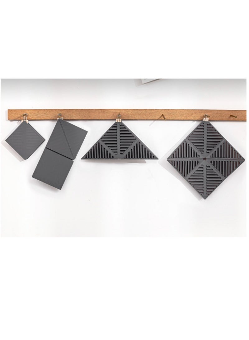 EqiEch Foldable Coffee Mat,Square Coffee Cup Mat, Silicone Coffee Mug Mat, Place Mats, Coffee Machine Accessories,Coffee Lover Gift Gray 165*165*8mm  - Image 3