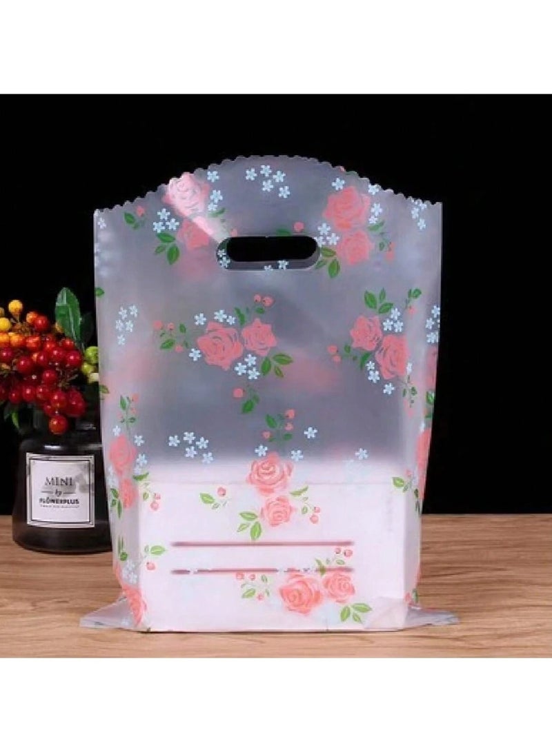 اكياس توزيعات هدايا  للعيد شفافه بتصميم زهور والوان زاهيه مناسبه لجميع انواع الحلويات اكياس هدايا العيد و اعياد الميلاد 20 كيس - Image 3
