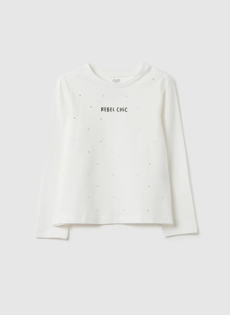 او في اس بلوزة قطنية بيضاء بقصة عادية مطاطية للبنات من