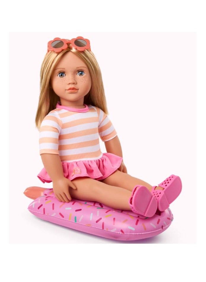 Our Generation Margot 18" Doll with Swimsuit and Pink Pool Float Accessory - Image 3