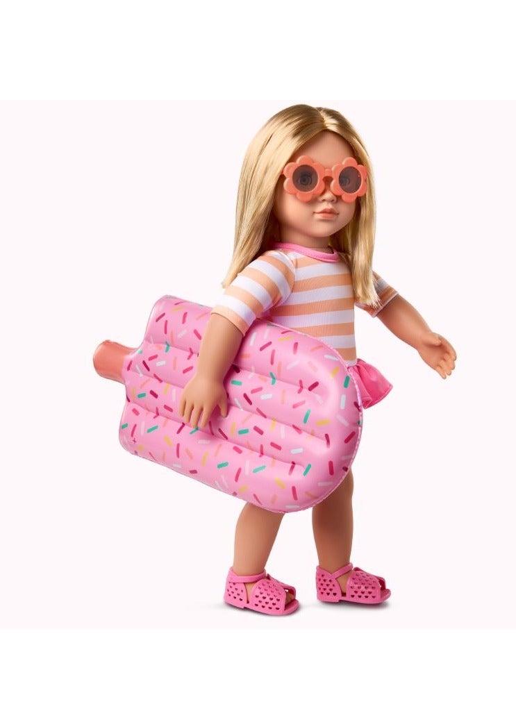 Our Generation Margot 18" Doll with Swimsuit and Pink Pool Float Accessory - Image 2