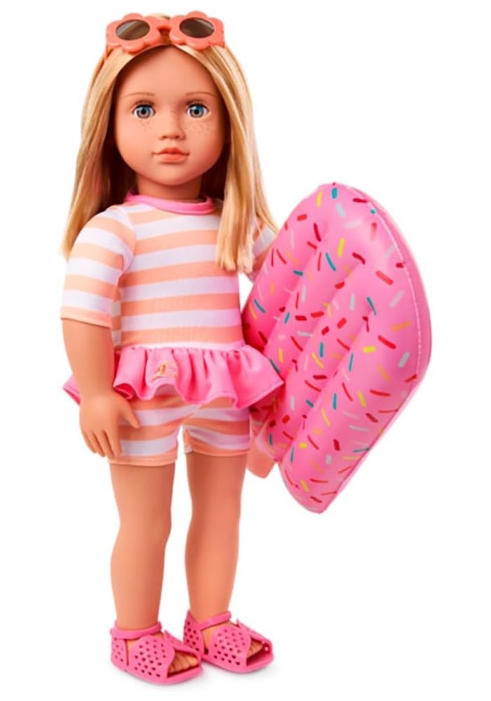 Our Generation 18-Inch Doll Margot with Bathing Suit and Pool Float - Image 1
