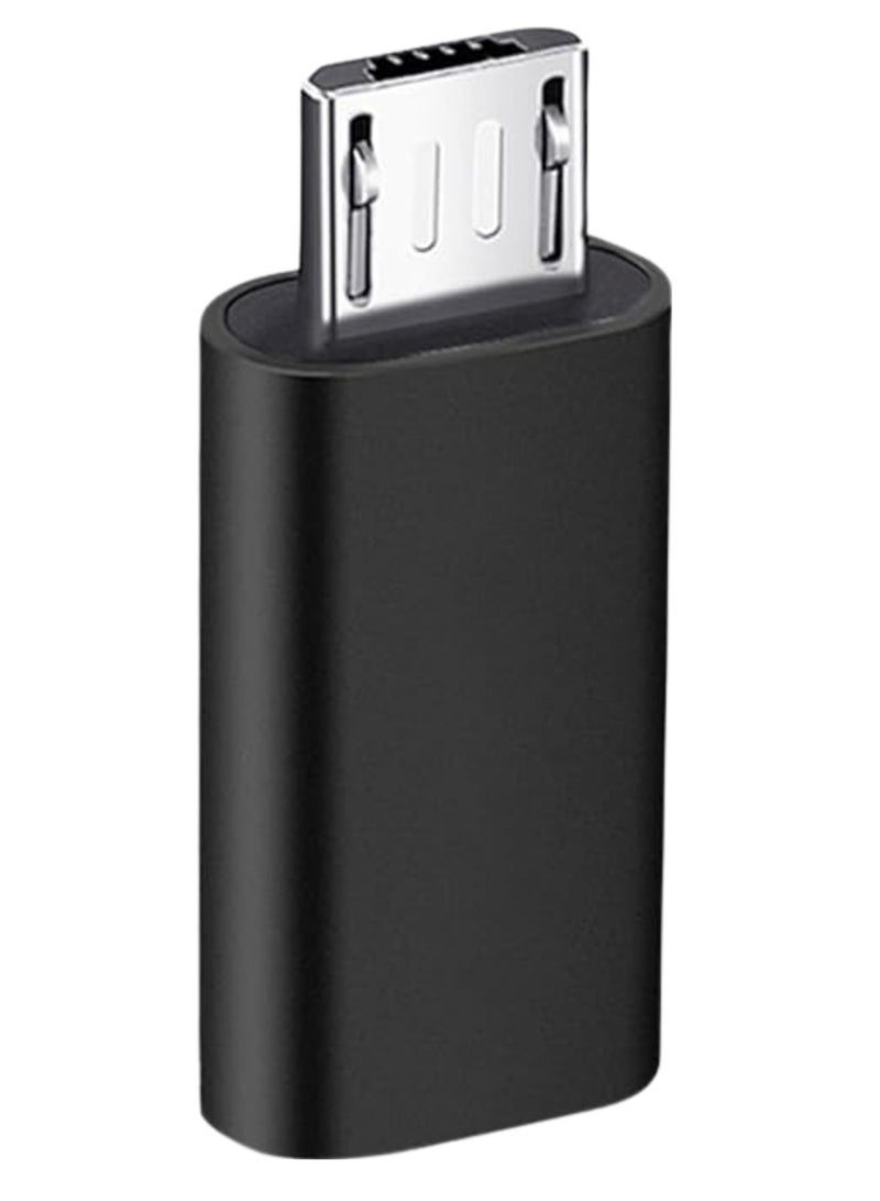 USB C to Micro USB Adapter, USB Type C Female to Micro USB Male Adapter (Black) - Image 1