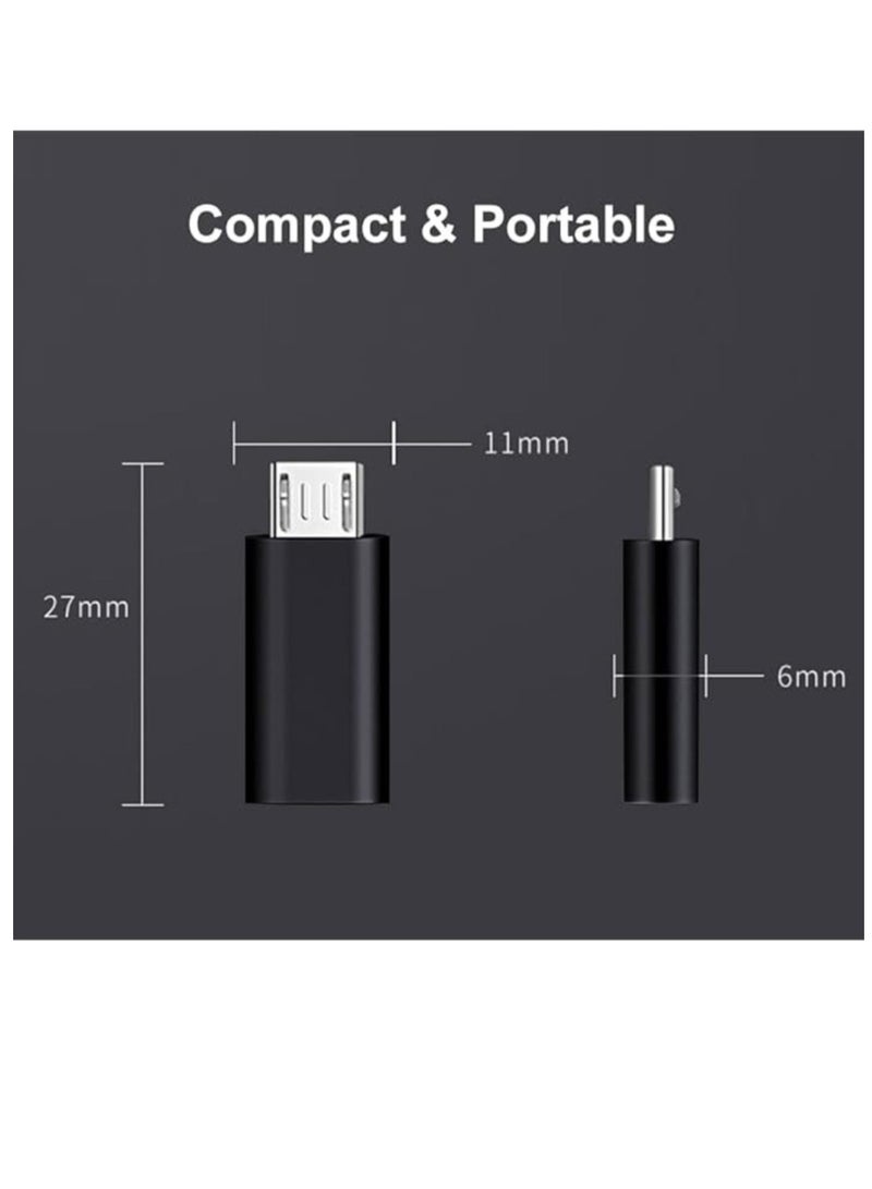 USB C to Micro USB Adapter, USB Type C Female to Micro USB Male Adapter (Black) - Image 2