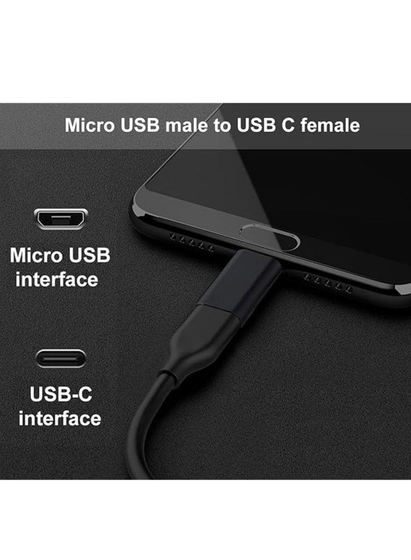 USB C to Micro USB Adapter, USB Type C Female to Micro USB Male Adapter (Black) - Image 4