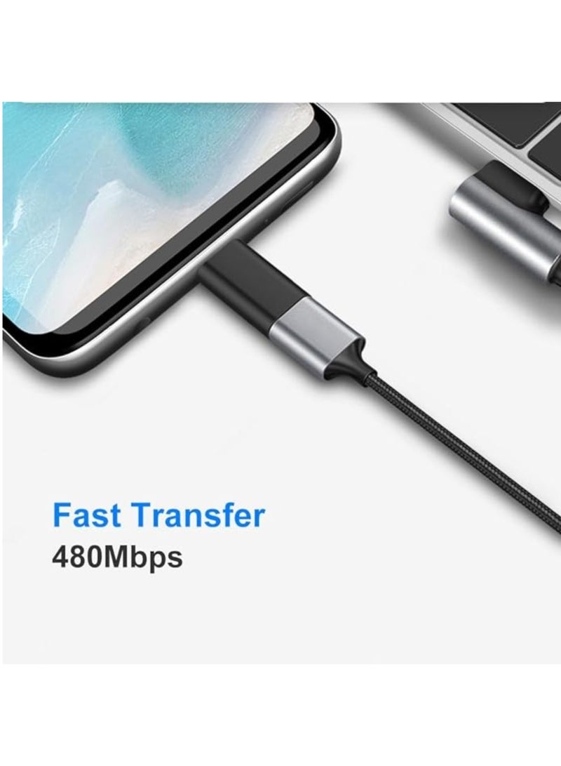 USB C to Micro USB Adapter, USB Type C Female to Micro USB Male Adapter (Black) - Image 5